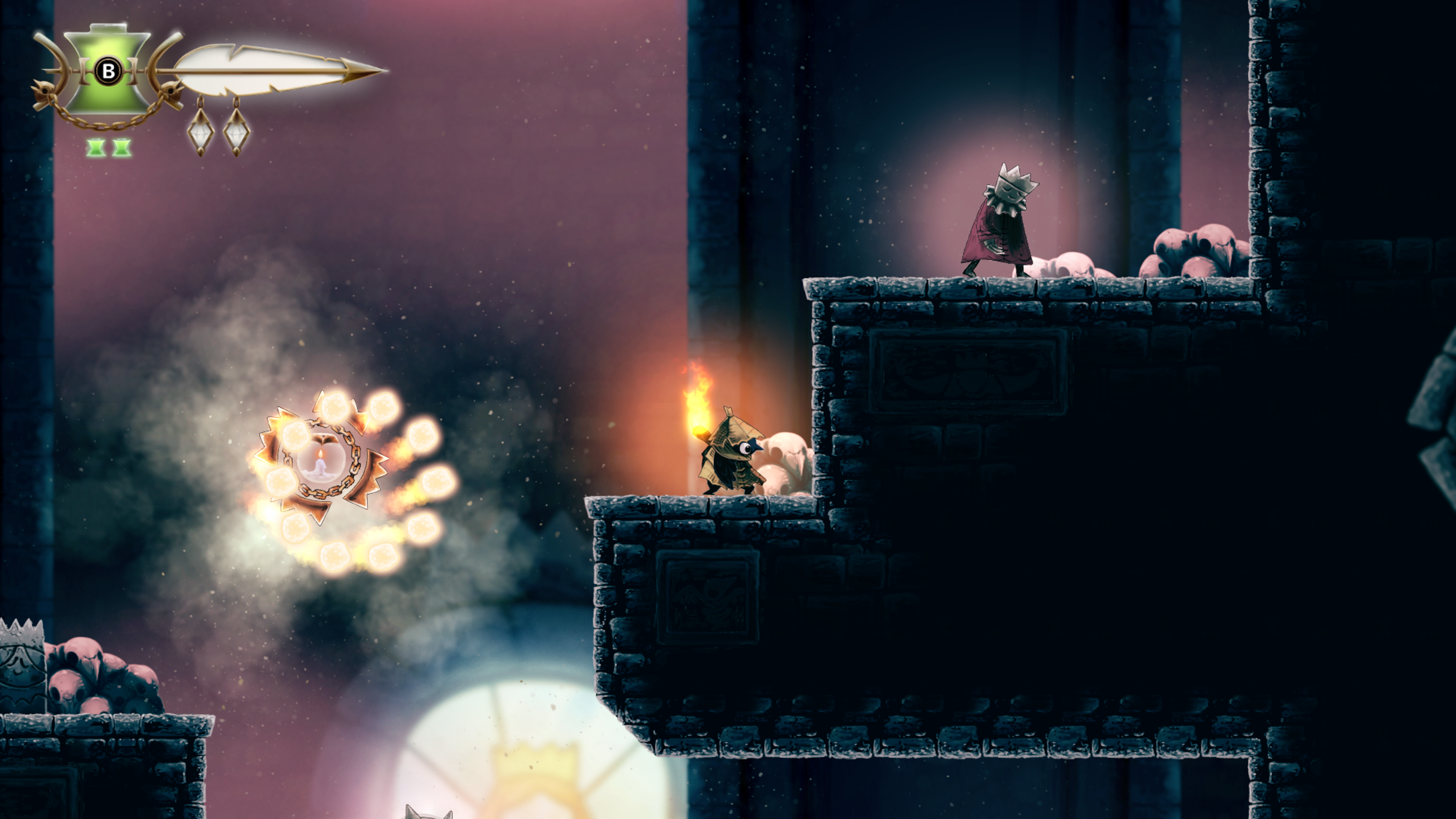 Combat face à plusieurs ennemis dans Well Dweller sur Xbox Series X