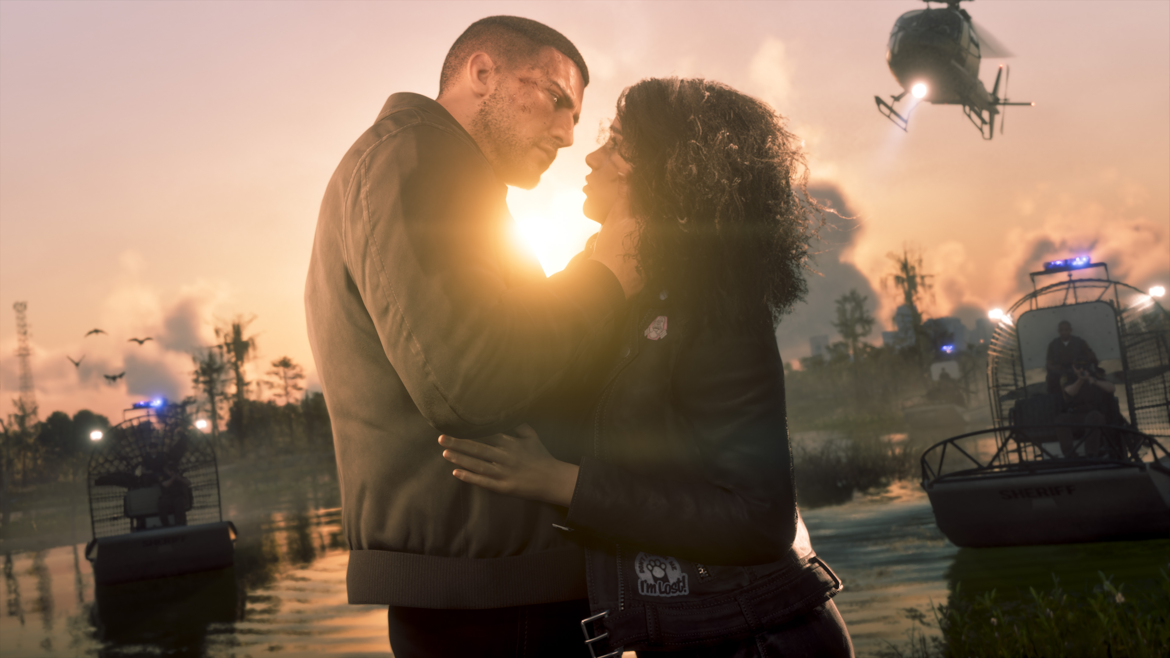 Jason et Lucia au coucher du soleil dans les marais de Leonida